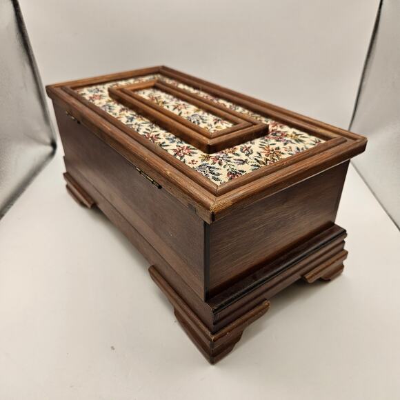 Pat Yoshikawa, Mens Jewelry Box, Vintage Valat, Jewelry  PAT YOSHIKAWA JAPAN WOODEN FLORAL JEWELRY BOX MIRROR RING ORGANIZER